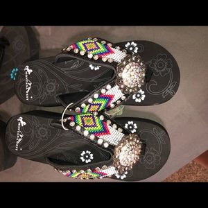 Montana west western beaded sandals